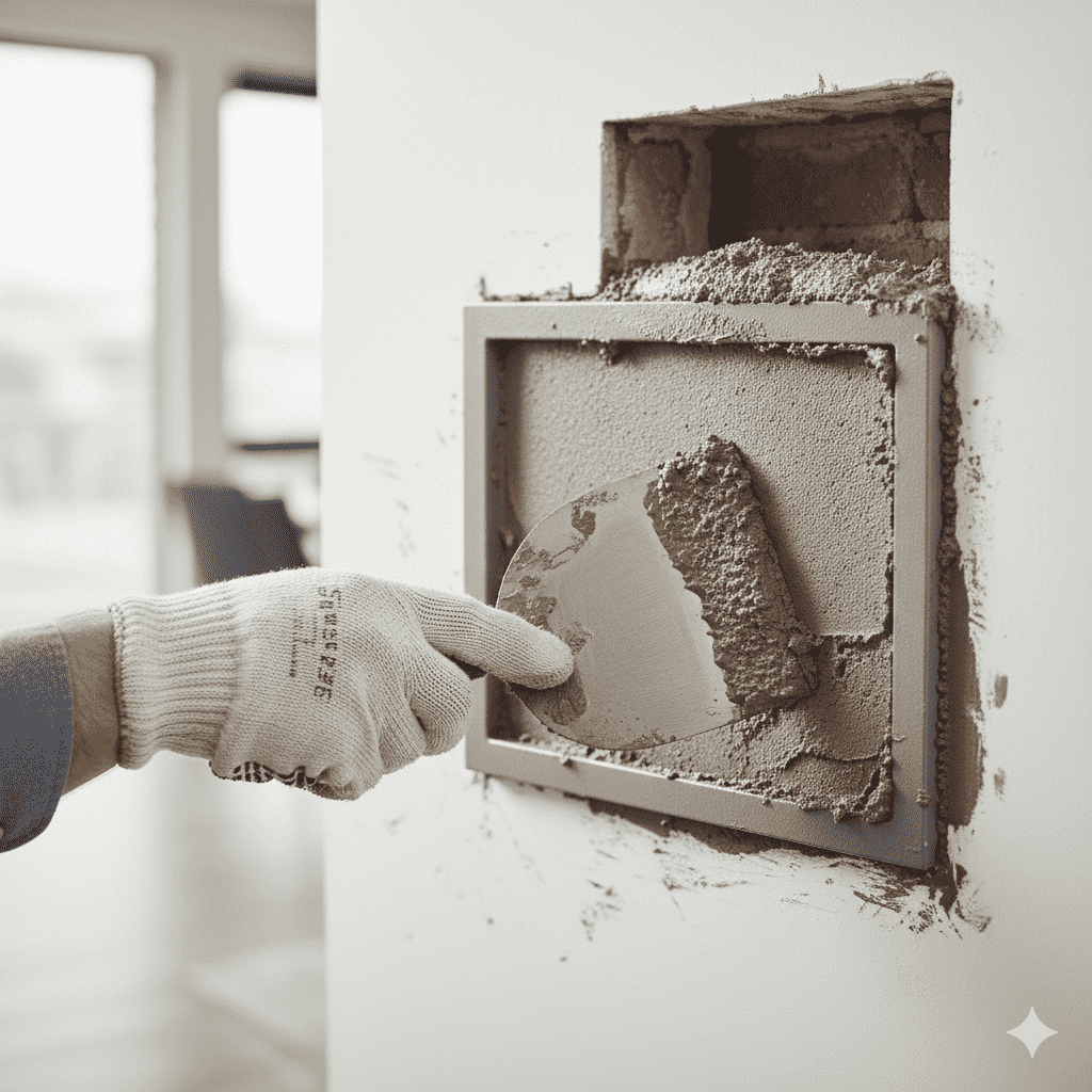 Como instalar una caja fuerte. Paso 4: prepara la base de la caja fuerte